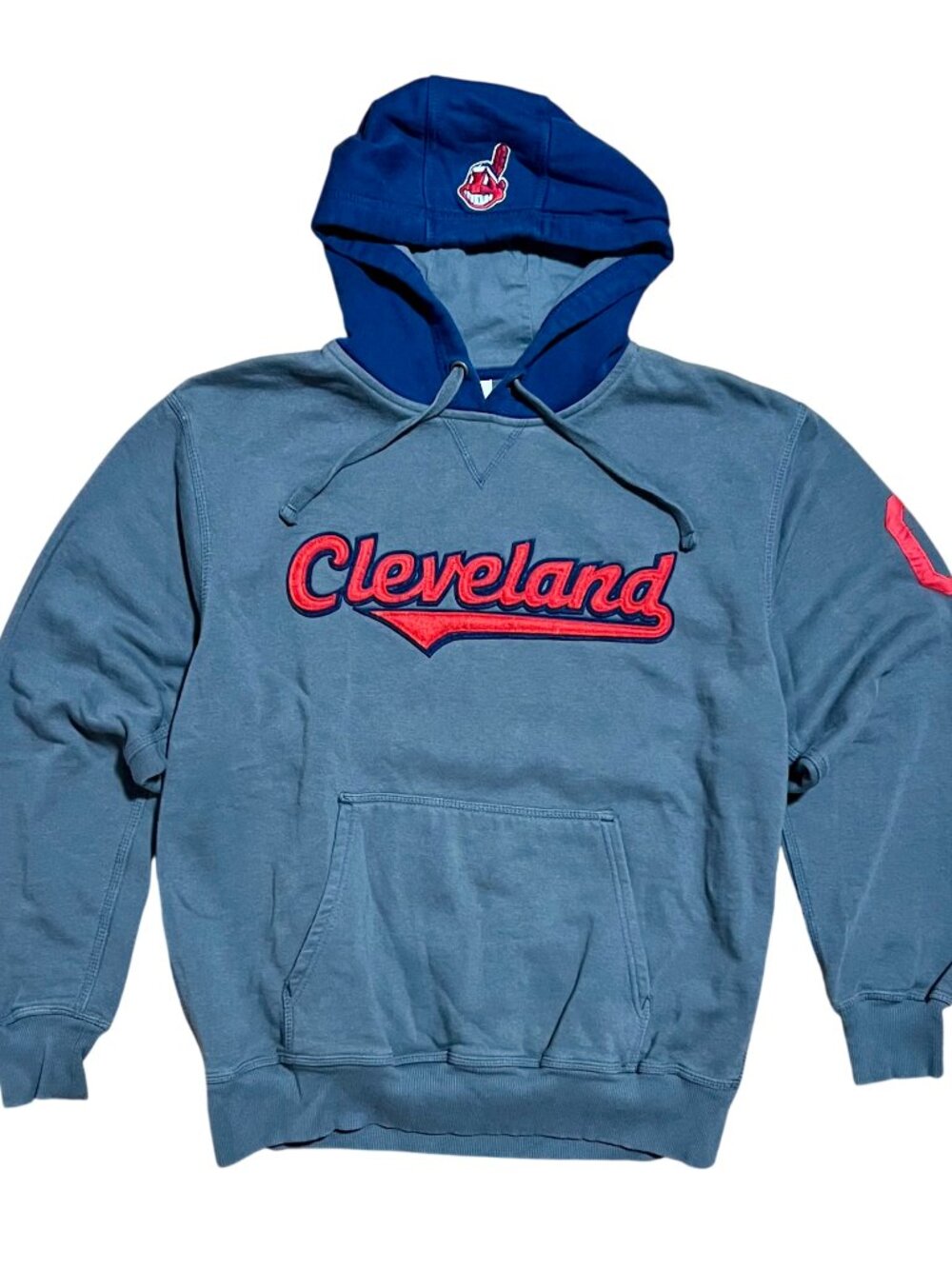 Cleveland Indians Chief Wahoo Majestic 2010 Embroidered Vintage Hoodie, Men's XL